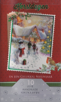 Luxe nostalgische kertskaart met leuke achtergrond