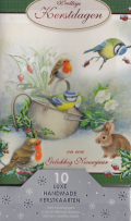 Luxe nostalgische kertskaart met vogels